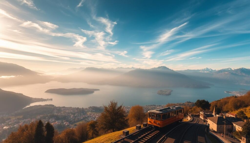 Como Lake scenic views from Brunate Funicular