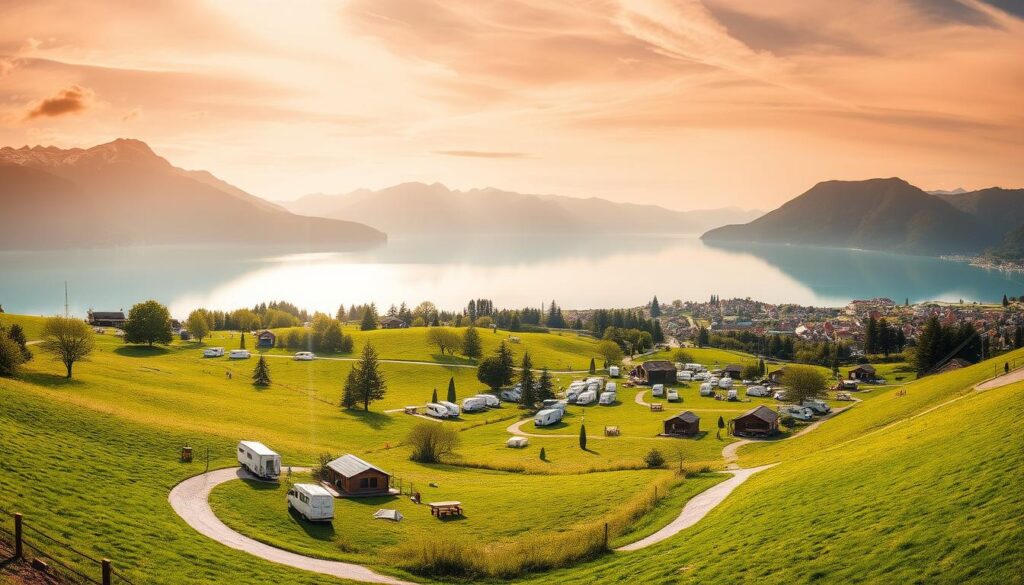 Garda Lake Camping Sites Panorama