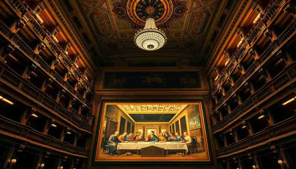 Teatro alla Scala interior and Last Supper fresco Teatro alla Scala interior and Last Supper fresco