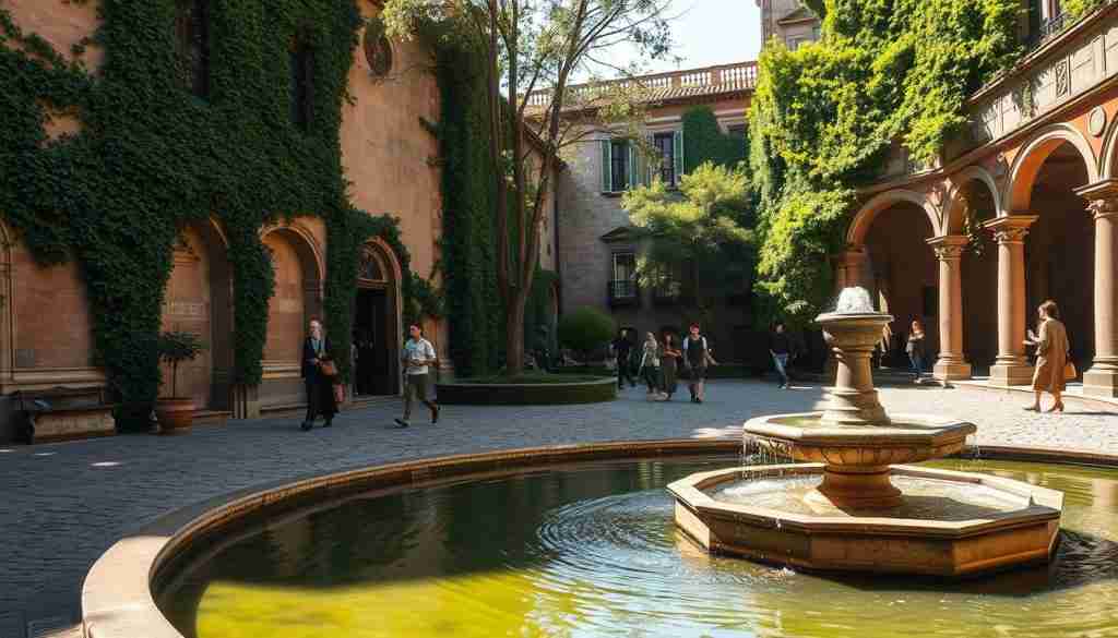 Pavia university courtyards academic life